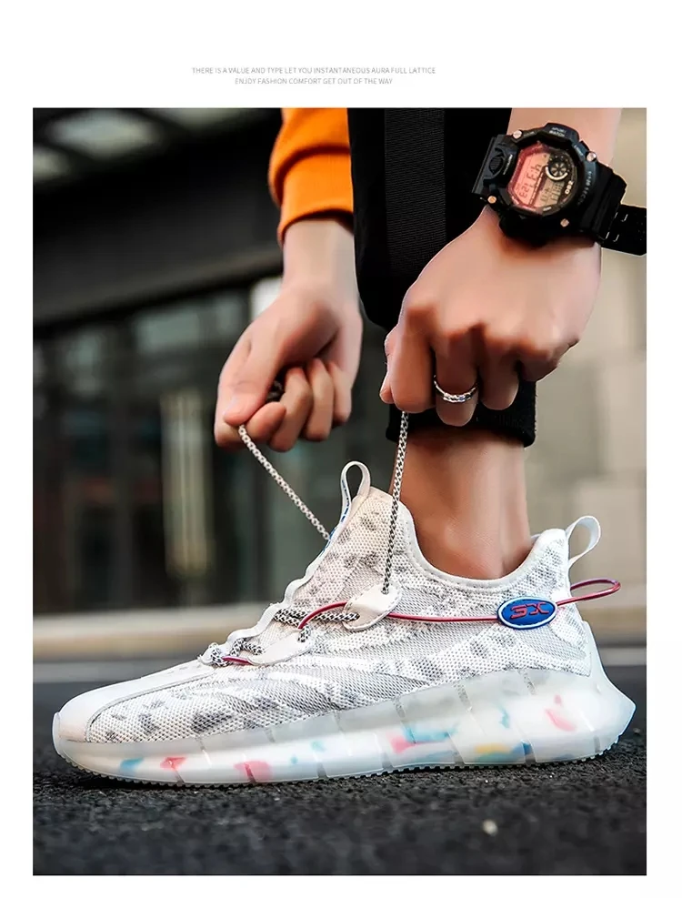 Кроссовки Daveshoes мужские легкие модная повседневная обувь на шнуровке дышащие для