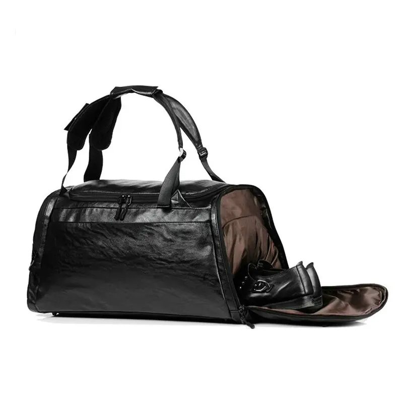 

Спортивные сумки, кожаный спортивный рюкзак, мужской, черный, большой, ПУ, тренировочная сумка через плечо, женский, коричневый, для йоги, фит...