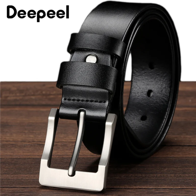 Мужские ремни Deepeel 105 150 см Джокер двухслойная кожаная металлическая пряжка