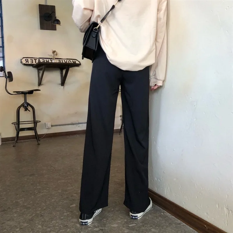 

GOOHOJIO Straight Plus Size Casual Solid Wide Leg Trousers Streetwear Suit Full-Length Hot Selling Chic Loose High Quality Pant