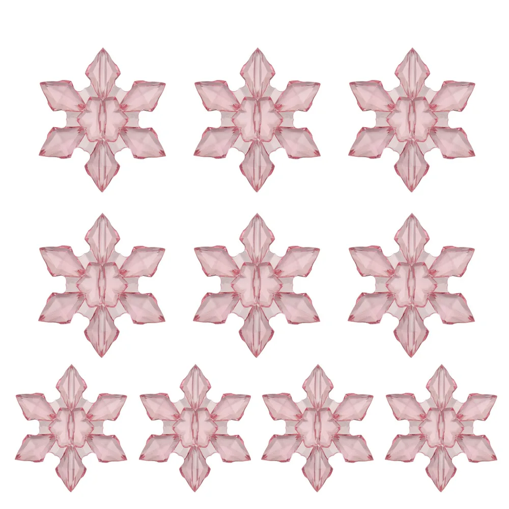 4.5cm pink 10 шт. новые рождественские очаровательные прозрачные акриловые кристаллы-стразы в форме снежинок DIY декоративные украшения для скрапбукинга - Цвет: 4.5cm pink
