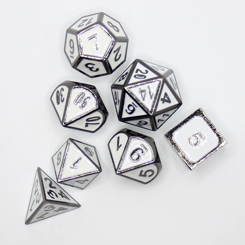 Набор кубиков dnd из металлического сплава набор rpg многогранные однотонные