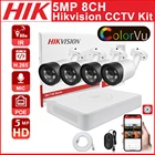Hikvision 8CH 8 + 4 kit 5MP ColorVu POE NVR CCTV Kit Аудио Обнаружение движения IP камера видеонаблюдения камера красочное ночное видение