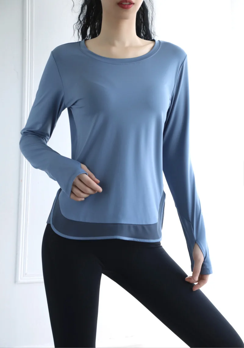 Женские топы Спортивные Свободные Джерси Mujer Dri Fit, тренировочные рубашки с круглым вырезом и длинным рукавом для занятий йогой, женская футболка для тренировок