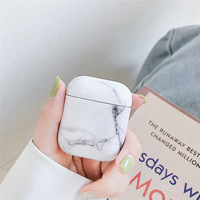 White Marble Чехол для AirPods, роскошный мраморный чехол для Apple Airpods 2, 1 чехол, защитная крышка, аксессуары, милый чехол для Air Pods - Цвет: White Marble