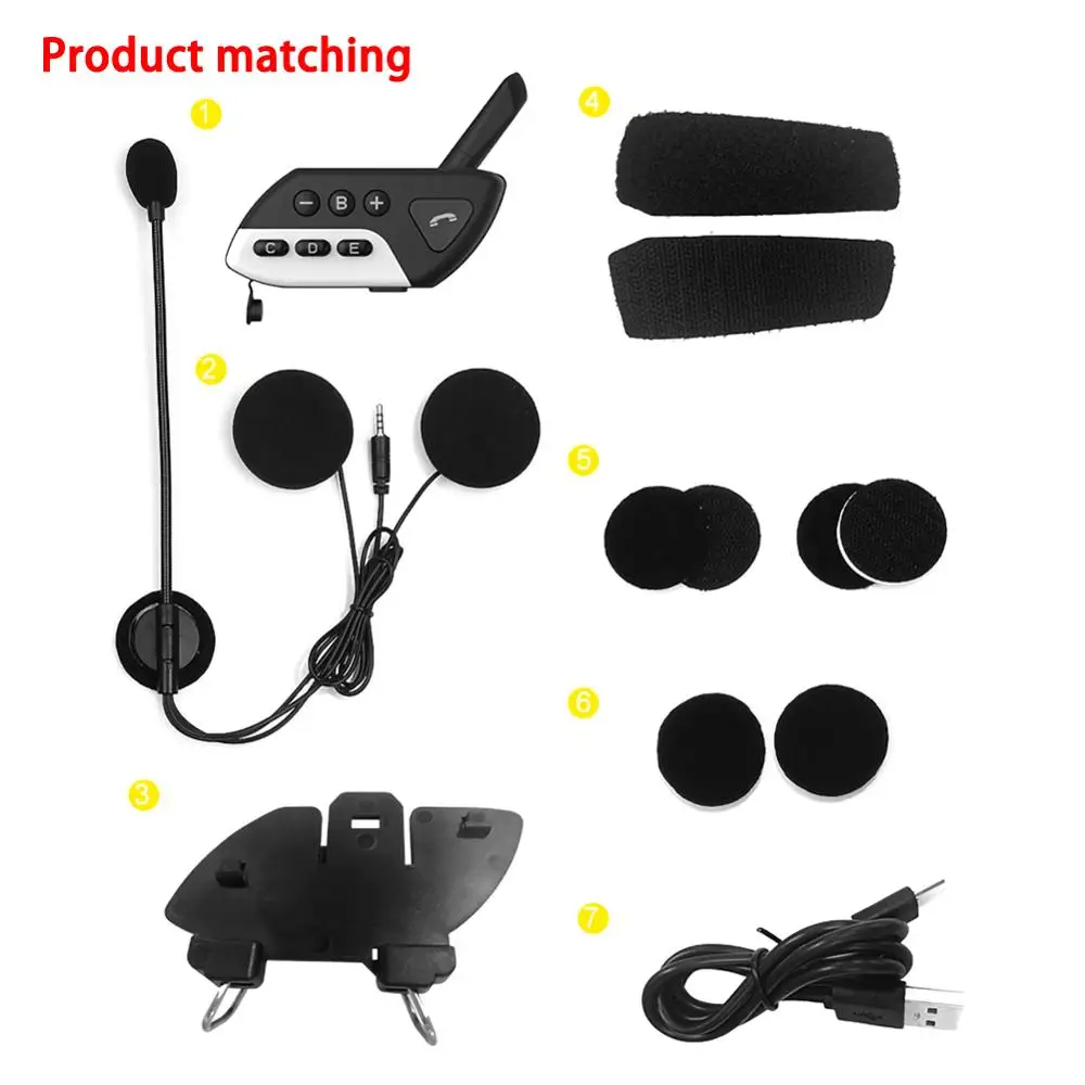 Bluetooth-интерком для мотоциклетного шлема M7 переговорное устройство Bluetooth FM MP3 мото