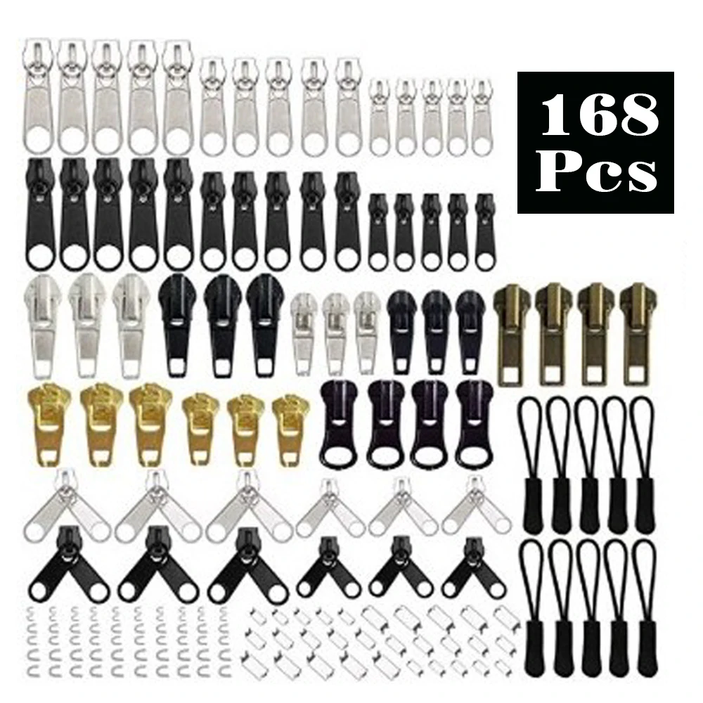 

84/194Pcs Zipper Head Zipper Repair Kits With End Cutting Pliers Replacement Clip Broken Buckle Fixer Zip For Bag Suitcase