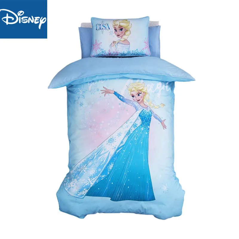 Disney cartoon Frozen Elsa Bedding set for Kids 120x150cm Crib Size Duvet Covers pillow Sham Cotton Bed Linen Boys Comforters