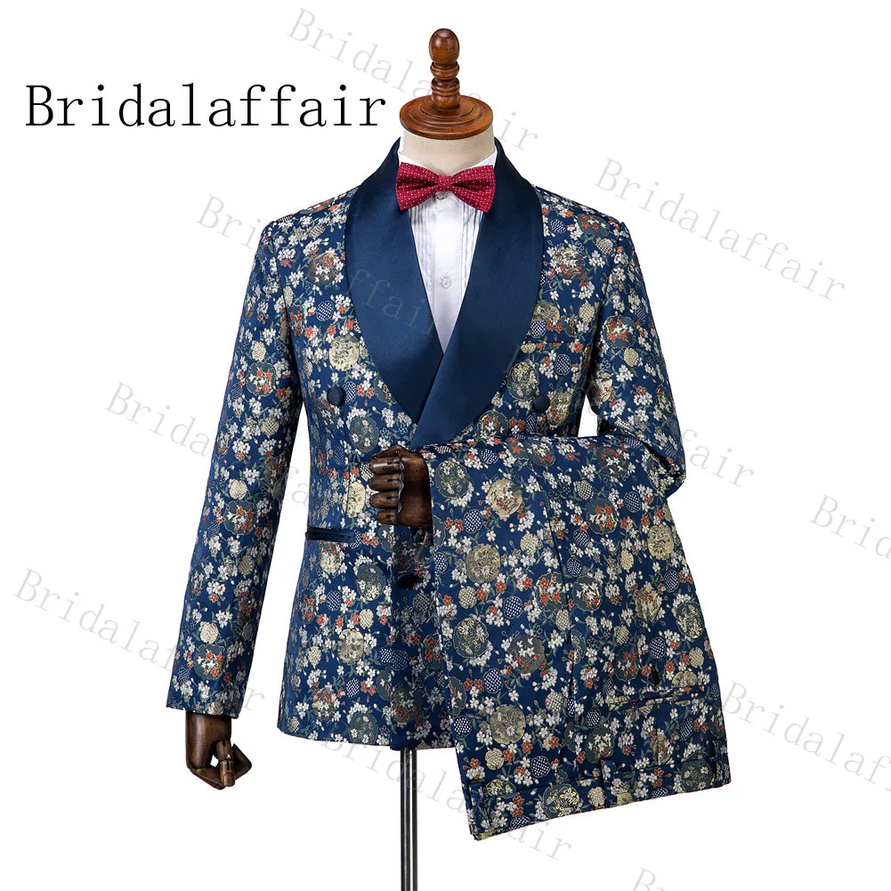 as image color-1 Bridalaffair блестящие озерно-голубой Для мужчин костюмы комплект из 3 предметов осень банкет серии жениха мужской мундир для свадьбы Для мужчин вечерние костюмы заостренный лацкан - Цвет: as image color-1