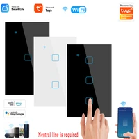 1234 gang tuya wifi smart touch switch timing 100 240v home wall button for alexa and google home assistant us standard
