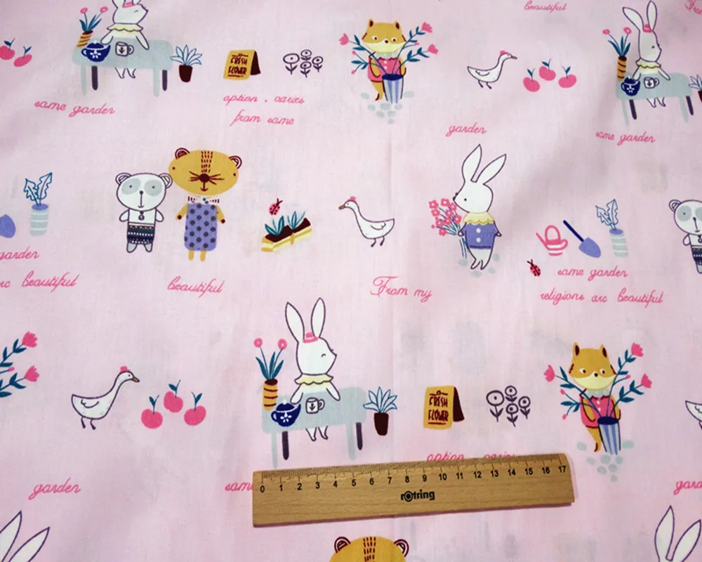 Банни &quotКролик&quot &quotМедвежонок&quot серии хлопчатобумажная ткань саржевого Лоскутная Ткань DIY лоскутного