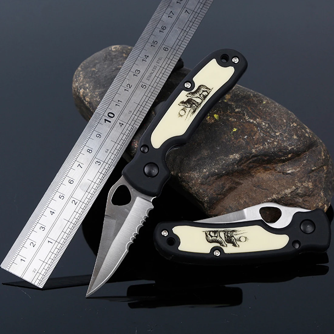 

Portable outdoor tool self-defense knife tactical survival knife multifunctional folding fruit blade camping hunting