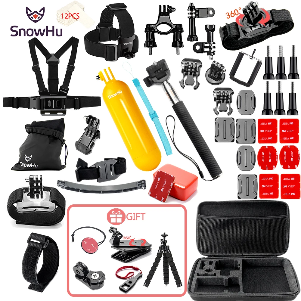 SnowHu аксессуары для экшн камеры GoPro Hero 9 8 7 6 5 Black Yi 4K Lite SJCAM SJ7 Eken H9 Go Pro Mount Sony Set
