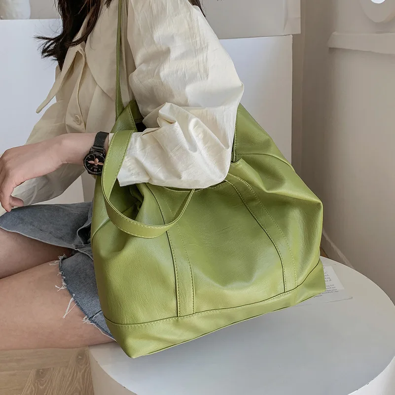 simple and large capacity handbag female summer 2021 new trendy fashion high quality western style shoulder bag net red tote bag free global shipping