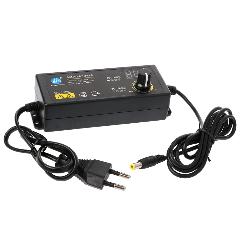 

60W 3-24V Adjustable Adapter With Display Screen Of Voltage DC 100V-240VAC 50/60Hz EU Plug63HF