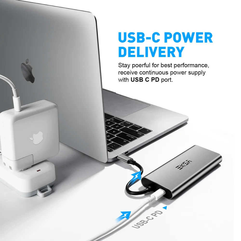 EKSA 11 в 1 usb-хаб C концентратор Thunderbolt 3 Тип C адаптер док-станция для MacBook Pro USB 3,0 2,0 порт 1080P VGA RJ45 4K HDMI сплиттер