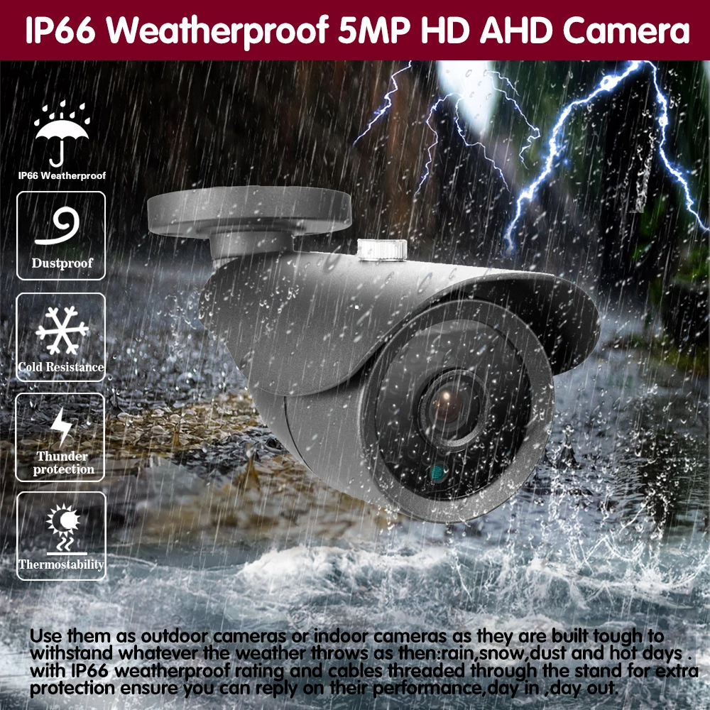 Камера видеонаблюдения AHD 4 МП аналоговая цилиндрическая камера HD для помещений и