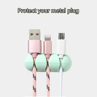 4pcslot mini cable organizer silicone usb cable winder flexible cable management clip cable holder for mouse headphone earphone