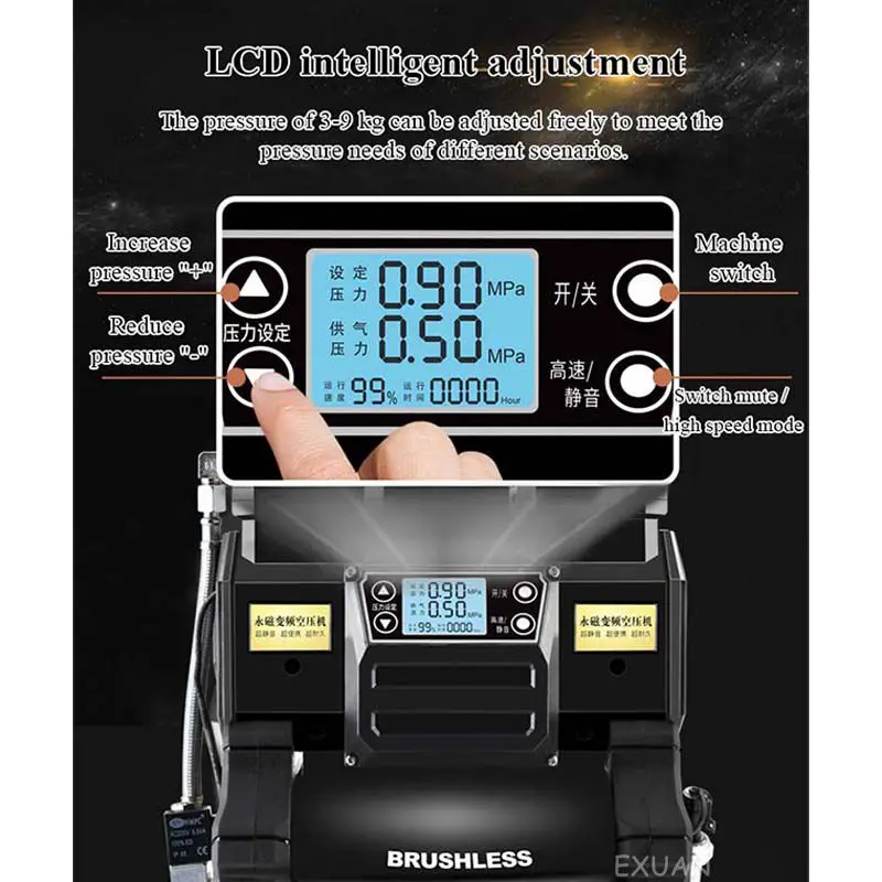 Бесщеточный компрессор с преобразованием частоты портативный бесмасляный