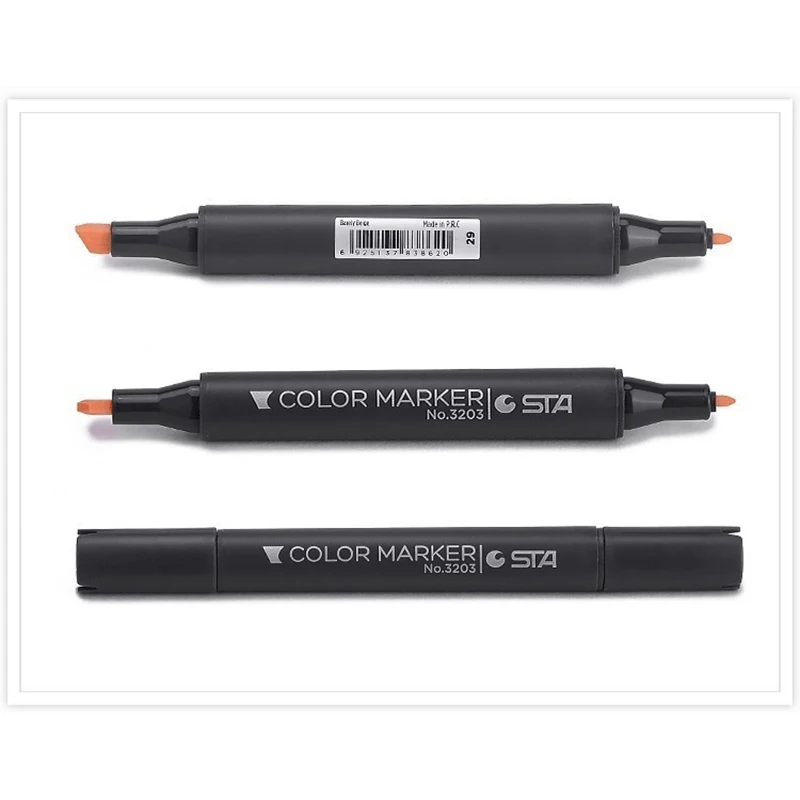 

12 Colors Double-Ended Marker Pens SkinTones Art MarkersSet For Sketch Graphic Design Figures Cartoon Comic Skin Color