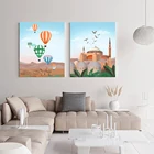 Турецкий, старинный Печатный винтажный холст, картина, планшетов и принтов, настенные картины для украшения гостиной