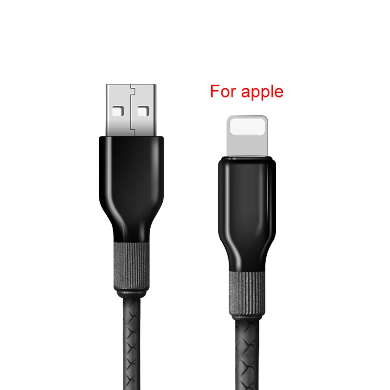 Black For Apple ESVNE 3A быстро Зарядное устройство данные микр USB кабель для передачи данных для iPhone XiaoMi android 8 контактный шнур провод Тип usb-C кабель USB C для зарядки мобильного телефона - Цвет: Black For Apple
