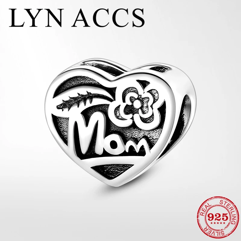 Подлинный Браслет из стерлингового серебра 925 пробы с сердечками и для мамы