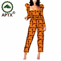 african clothing for women ankara style long sleeves ankle length batik pure cotton outfits for female matching set elegant lady