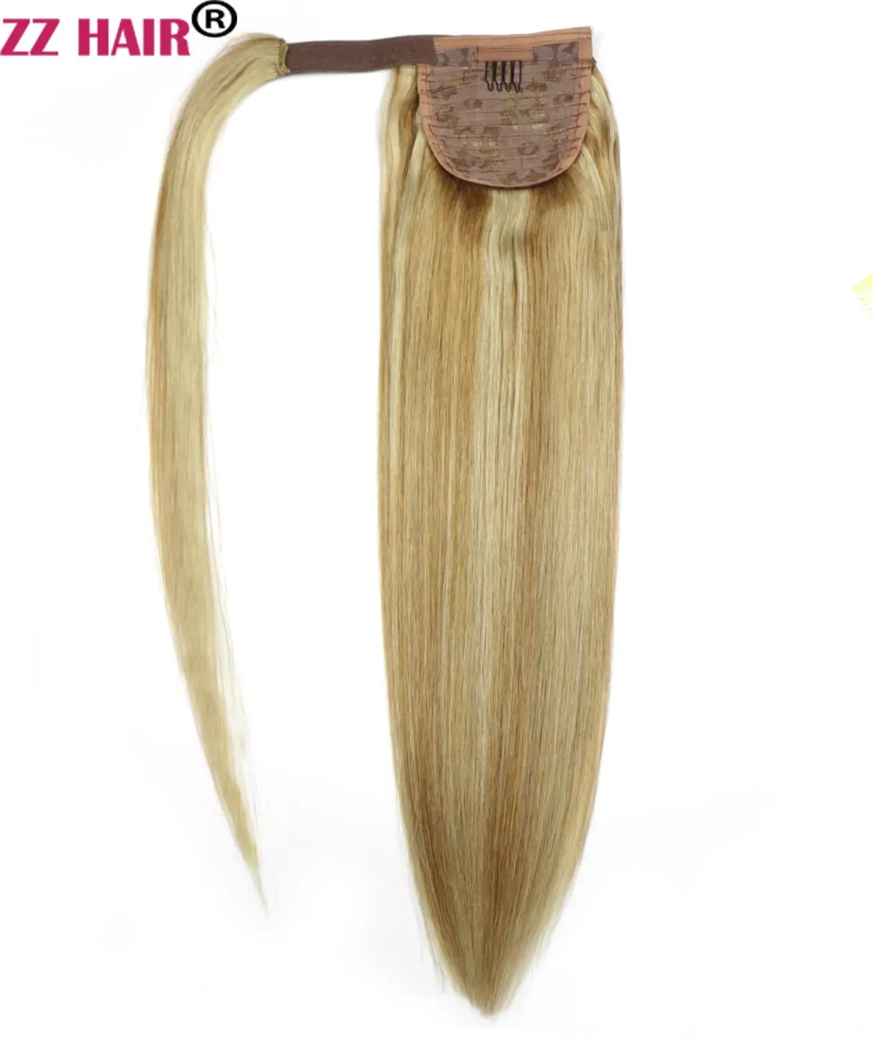 ZZHAIR 80 г 1"-24" машинное производство, волосы remy, волшебное обертывание вокруг конского хвоста, человеческие волосы для наращивания, конский хвост, Stragiht