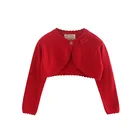 Красные кардиганы с бантом для маленьких девочек, свитер, куртка, пальто для маленьких девочек 1, 2, 3, 4 лет, верхняя одежда для малышей, OKC195109