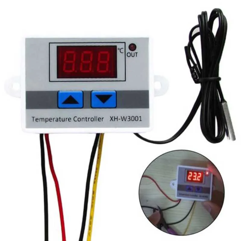 

12V 220V Digital LED Temperature Controller 10A Thermostat Control Switch Prob Cooling Heating Switch Thermostat Sensor