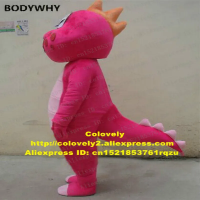 

2020 Pink Dinosaur Mascot Costume Suits Cosplay Party Fursuit Cartoon Dress Outfits Carnival Halloween Xmas Easter Ad Clothes
