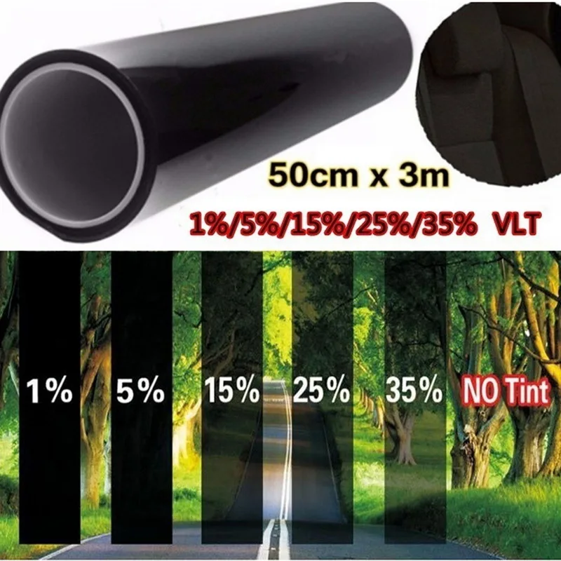 Темно-черное автомобильное стекло оттенок пленки рулон стекла авто Солнечная