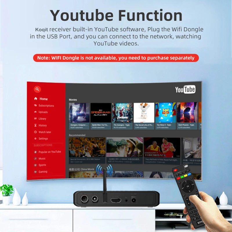 Цифровой наземный декодер MeeCast H.265 HEVC DVB T2 Италия 10-битный тюнер стандартная фта