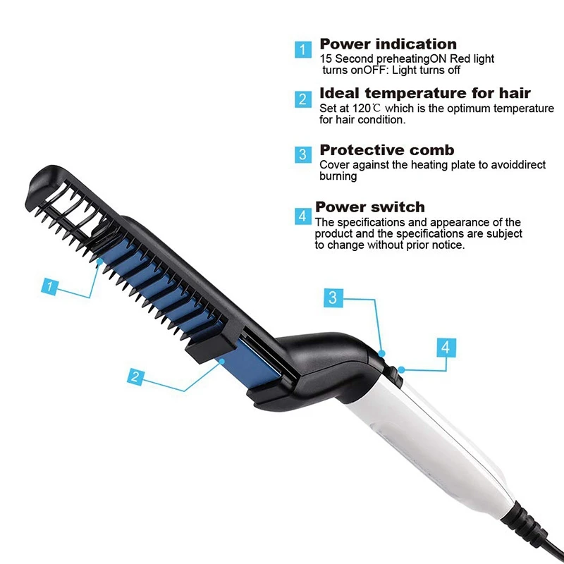 Au Plug Электрический выпрямитель для бороды мужчин Профессиональный быстрый