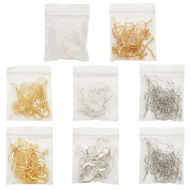 

Pandahall 1 Box Mixed Color Brass Earring Hook Iron Earring Hooks and Plastic Ear Nuts for Jewelry Making DIY Earring Findings