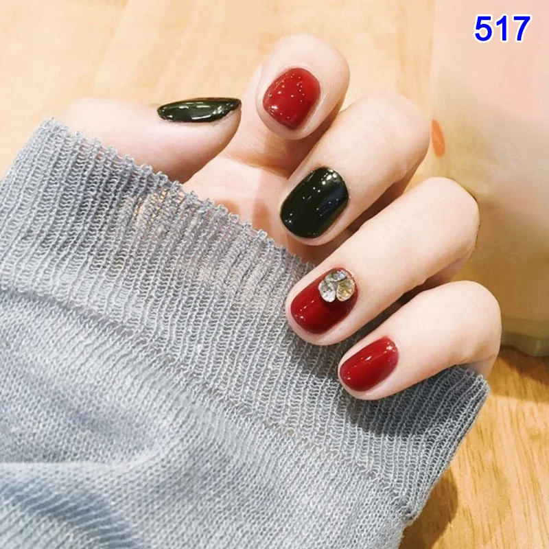 24 шт поддельные ногти клей съемный носимый полное покрытие Flase Маникюр украшения