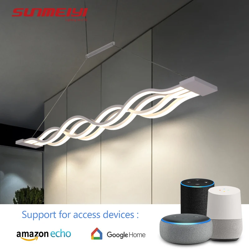 

Креативный современный светодиодный подвесной светильник, лампа для столовой, кухни, гостиной, интеллектуальсветильник щение с голосовым ...