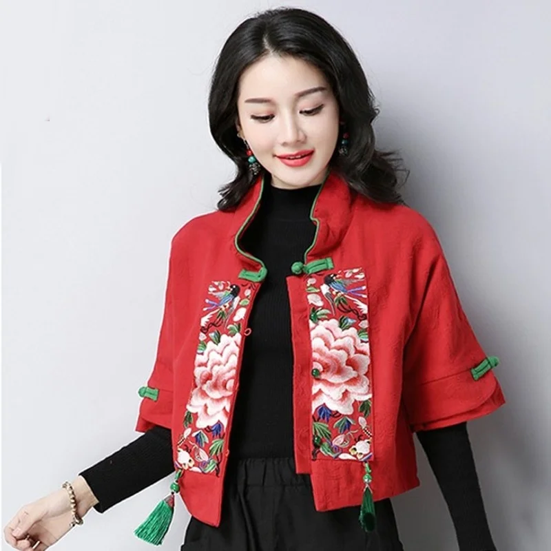 Топ Ципао с вышивкой в этническом стиле традиционная китайская одежда для женщин
