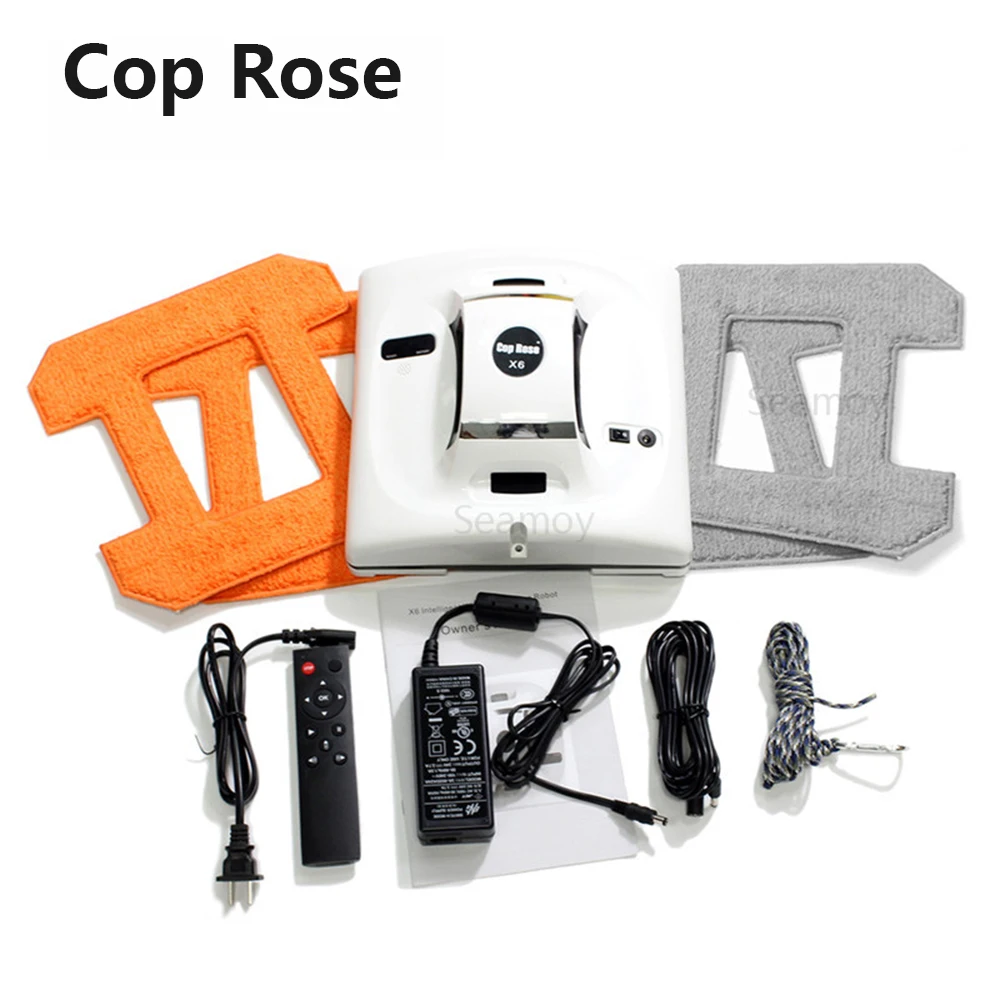 Робот-мойка окон COP ROSE X6, магнитный пылесос, защита от падения, пульт ДУ, автоматическая мойка стекла, 3 режима работы