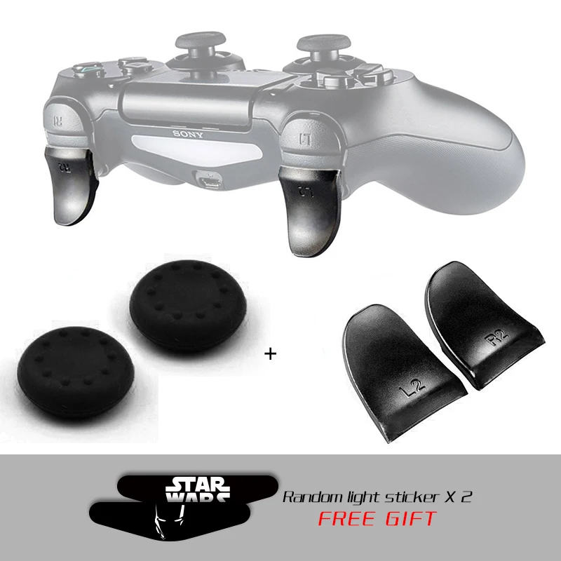 black-01 Данных лягушка 2 шт./компл. L2 R2 кнопки триггер расширения для PS4 контроллер для PS4 кнопкой выдвижения для PS4 геймпад игровые аксессуары - Цвет: black-01