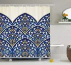 Традиционный домашний декор, душевая занавеска из персидской арки с пейсли-формой, турецкое кружево, Дворцовый декор, ткань для ванной комнаты D