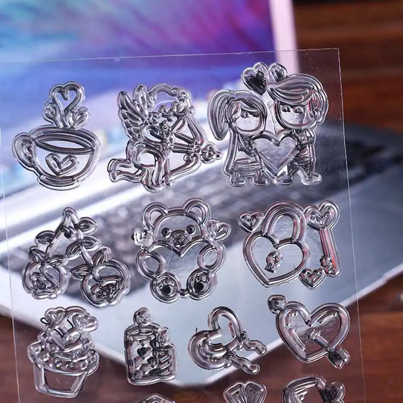 Прозрачные прозрачные штампы в виде сердца Купидона для скрапбукинга