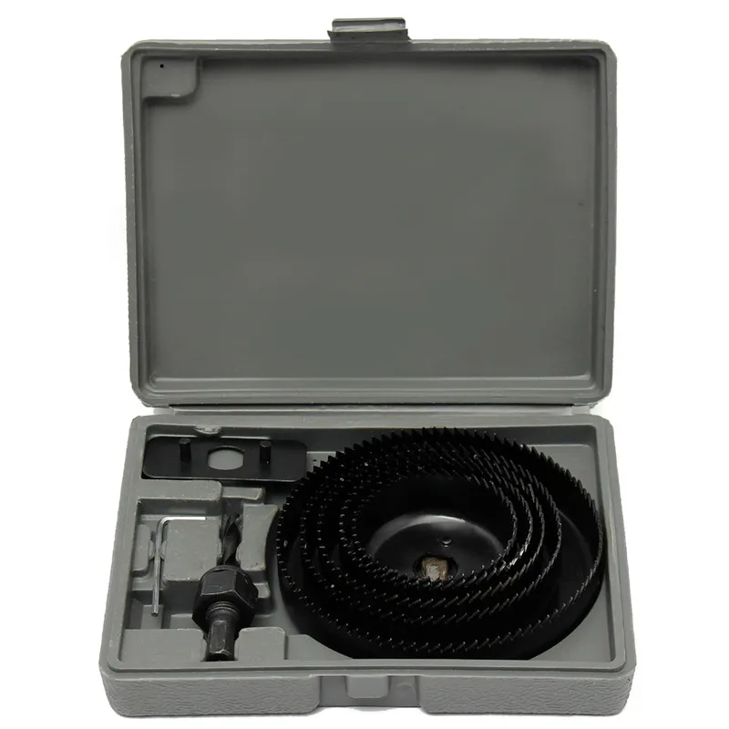 

8pcs Hole Saw Cutting Set Kit Drilling Bit Wood Metal Cutter 63mm-126mm Mandrels Saws Core For Woodworking Installing Locks