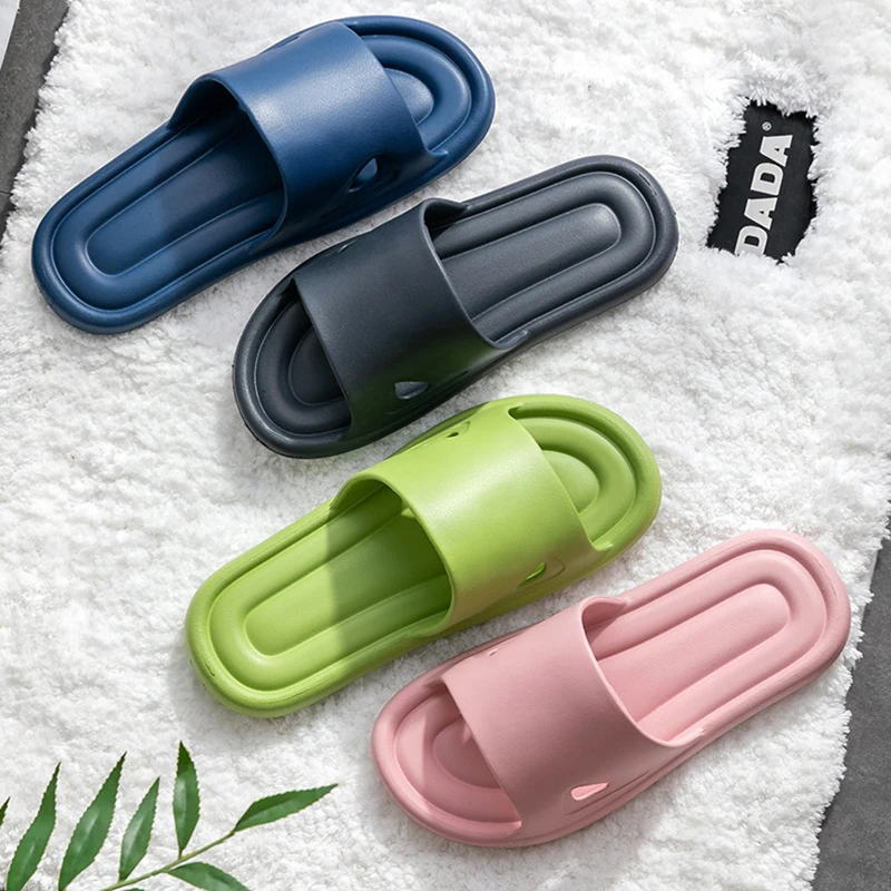 

Non-slip Men's Slippers Bathroom Shower Slippers for Women Slides Sandals EVA Soft Slip on Flat Flip Flops Beach Summer Shoes