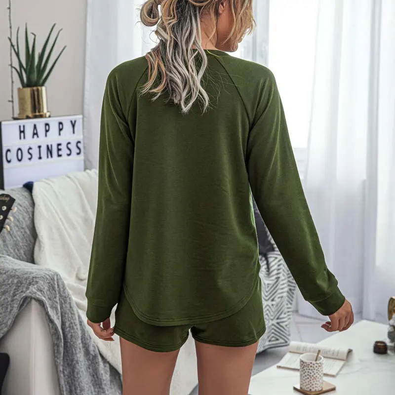 2020 мини шорты сексуальный комплект женский свитер топ с длинными рукавами и