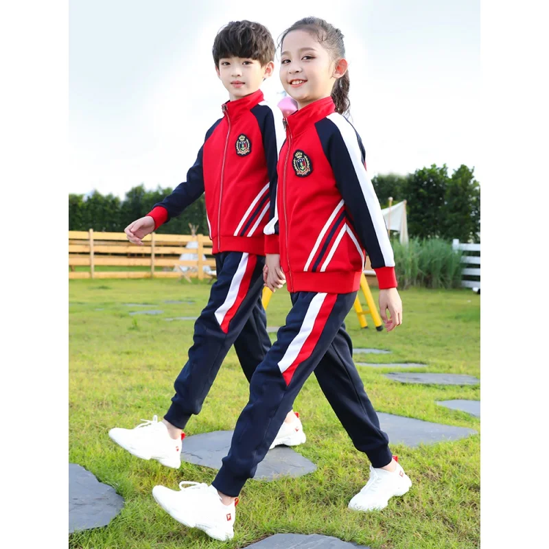 

Детская школьная форма, костюм для учеников начальной школы, спортивный деловой костюм с коротким рукавом для мальчиков и девочек, костюм д...
