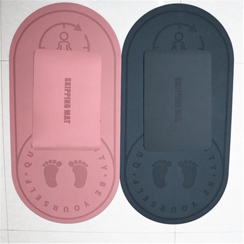 

Skipping Mat Non Slip Textured Thick High Density Yoga Mat with Knees Pad for Jump Rope Fitness Exercise