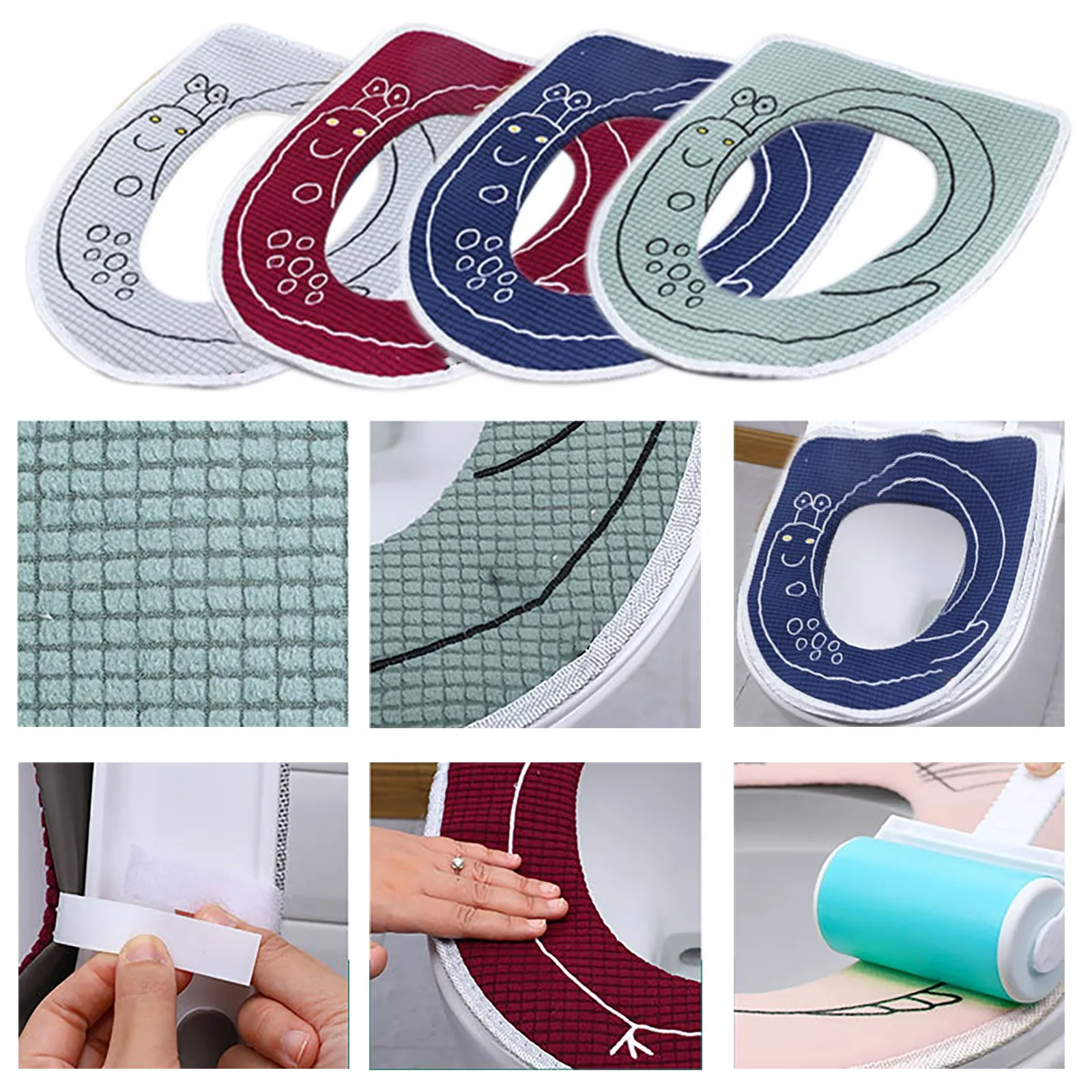 Утолщенная подушка для унитаза зимние мягкие моющиеся накладки на сиденье с