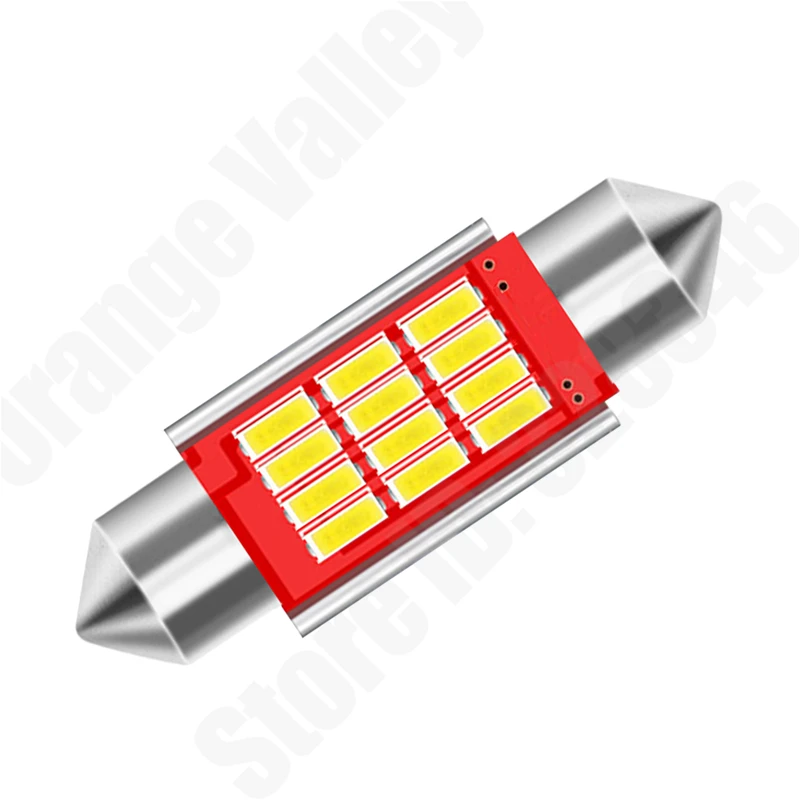 100 шт. 31 36 39 41 мм 10 светодиодный 12 SMD 4014 автомобильные C5W купольные Лампы Canbus лампы